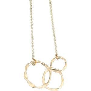 3 Circle Necklace – Interlocking Twisted Silver Rings, Symbolic Gift